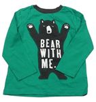 Zelené pyžamové tričko s medvěďom