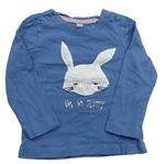 Modrošedé tričko s králikom Pocopiano