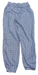 Bielo-modré vzorované letné nohavice H&M