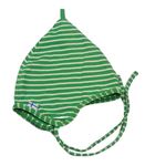 Zeleno-smotanová pruhovaná bavlnená čapica