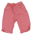 Ružové ľanové nohavice H&M