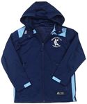 Tmavomodro-modrá športová funkčná bunda s logom a kapucňou Pendle