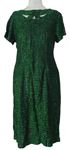 Dámske čierno-zelené trblietavé šaty