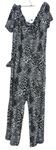 Dámsky čierno-biely vzorovaný culottes nohavicový overal s opaskom George