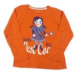 Oranžové tričko s dívkou Esprit