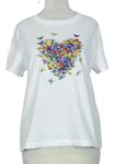 Dámske biele tričko s motýlikmi