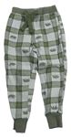 Šedo-khaki kockované pyžamové nohavice s medveďmi Tu