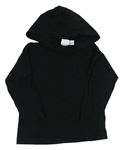 Čierne melírované oversize tričko s kapucňou ZARA