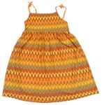Oranžovo-farebné vzorované čipkové šaty M&S