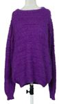 Dámsky fialový chlpatý sveter