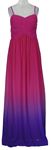 Dámske fuchsiovo-fialové ombré šifónové dlhé šaty Jane Norman