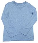 Světlemodro-modré melírované ľanové tričko Next