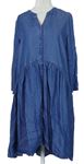 Dámske modré košeľové rifľové šaty Tchibo