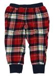 Červeno-bielo-tmavomodré kockované pyžamové nohavice Topomini