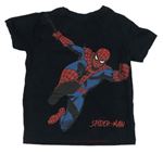 Čierne melírované tričko so Spider-manem MARVEL