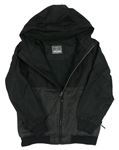 Čierno-melírovaná šušťáková zateplená bunda s kapucňou Primark