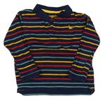 Tmavomodro-farebné pruhované polo tričko Urban