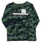 Kaki-tmavomodré army melírované tričko s nápisom Next
