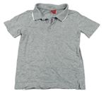 Sivé melírované polo tričko s výšivkou S. Oliver