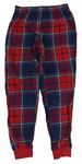 Červeno-tmavomodro-zelené kockované pyžamové nohavice Dunnes