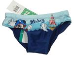 Tmavomodro-modré chlapčenské plavky s Mickey mousem Disney