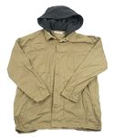 Béžová plátenná bunda s teplákovou kapucňou Zara