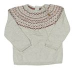 Smetanovo-staroružový vzorovaný sveter H&M