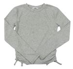 Sivé melírované rebrované tričko Matalan