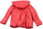 Růžová šusťáková zimní bunda s kytičkami a kapucí zn.M&S