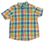 Farebná kockovaná košeľa s nápismi Tom Tailor