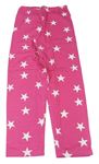 Tmavoružové pyžamové nohavice s hviezdičkami