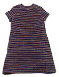 Farebné pruhované trblietavé slávnostné šaty Matalan