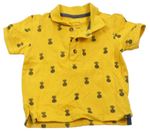 Žlté polo tričko s ananásmi Primark
