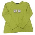 Zelené tričko s nášivkami Pampolina