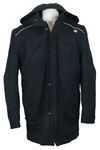 3v1 - Pánsky čierny softshellový zateplený kabát s kapucňou