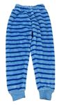 Modré pruhované chlpaté pyžamové nohavice Alive