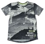 Sivé vzorovano/žíhané tričko s nápisom Primark