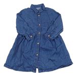 Modré ľahké rifľové šaty E-Vie