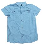 Modro-tmavomodrá kockovaná košeľa H&M