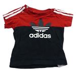 Čierno-červené tričko s logom Adidas