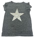 Sivé melírované tričko s hviezdou Next