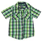 Zeleno-tmavomodro-biela kockovaná košeľa C&A