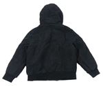 Černá šusťáková zimní bunda s kapucí s kožíškem  zn. V By Very 