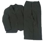 2Set - Čierne pruhované sako + nohavice C&A