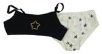 2set- Čierna lambáda + Krémové nohavičky s hviezdičkami George