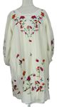 Dámske smotanové kvetované šaty Zara