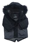 Sivo-čierna šušťáková zimná bunda s kapucňou Primark