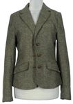 Dámske béžovo-hnedé vlnené sako s náloketníky H&M