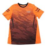 Neónově oranžovo-čierne športové tričko C&A