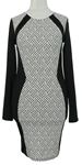 Dámske čierno-biele vzorované pletené šaty H&M